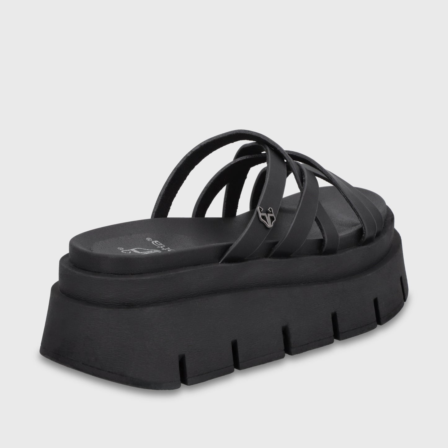 Sandalia Plataforma Negra Mujer 65810