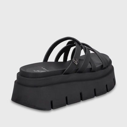 Sandalia Plataforma Negra Mujer 65810