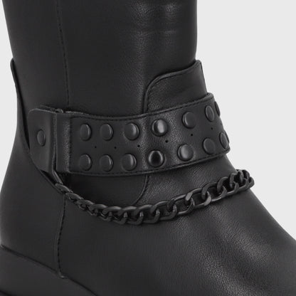 Botin Plataforma Negro Mujer 65841