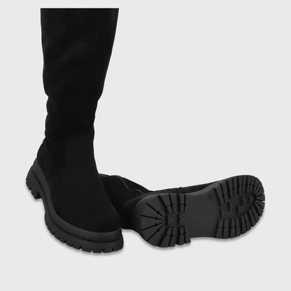 Bota Plataforma Negro Mujer 65843