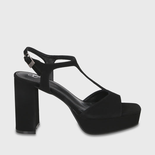 Sandalia Taco Negra Mujer 65910