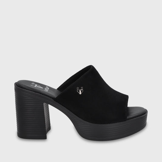 Sandalia Taco Negra Mujer 65920