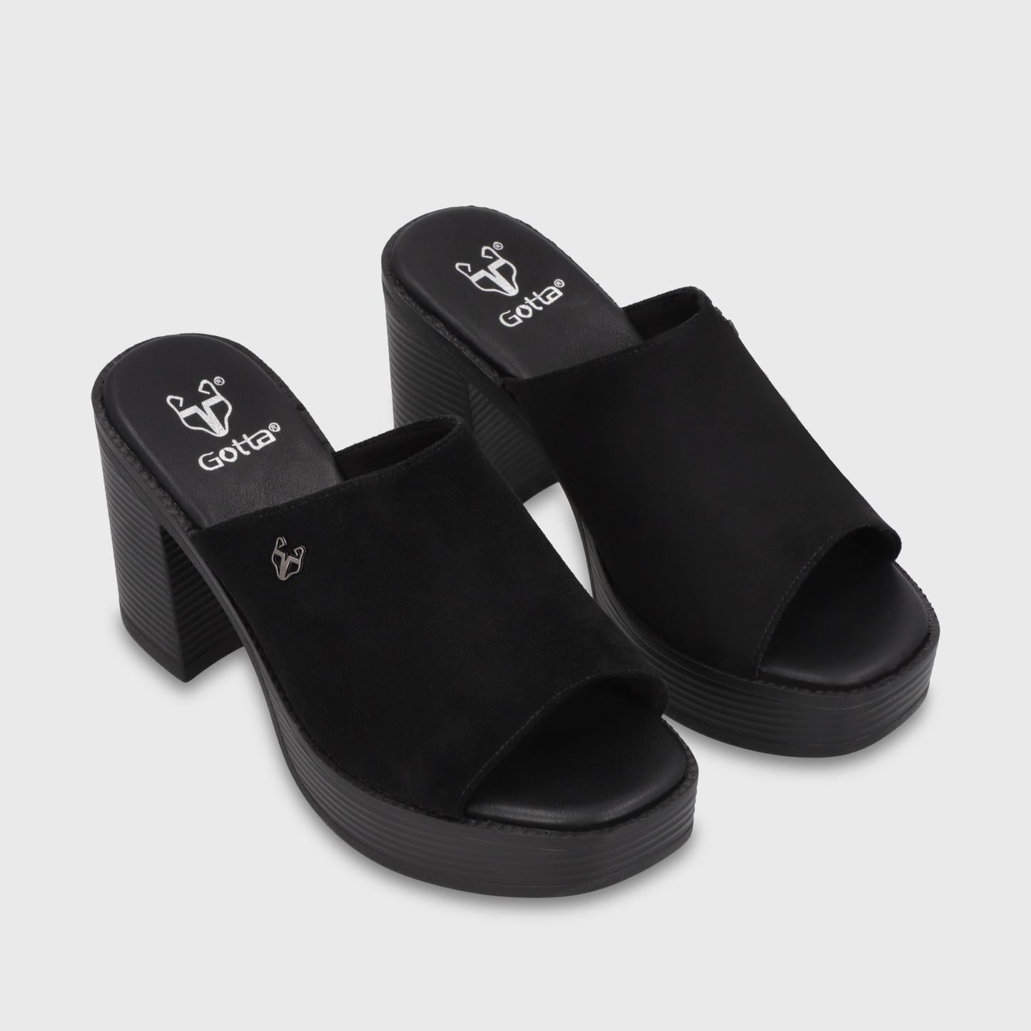 Sandalia Taco Negra Mujer 65920