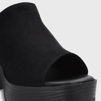 Sandalia Taco Negra Mujer 65920