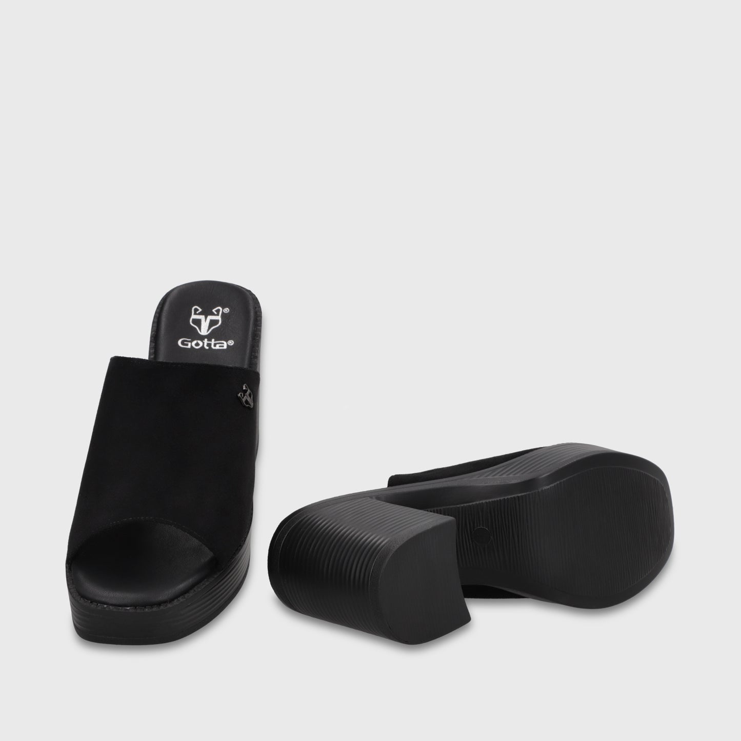 Sandalia Taco Negra Mujer 65920