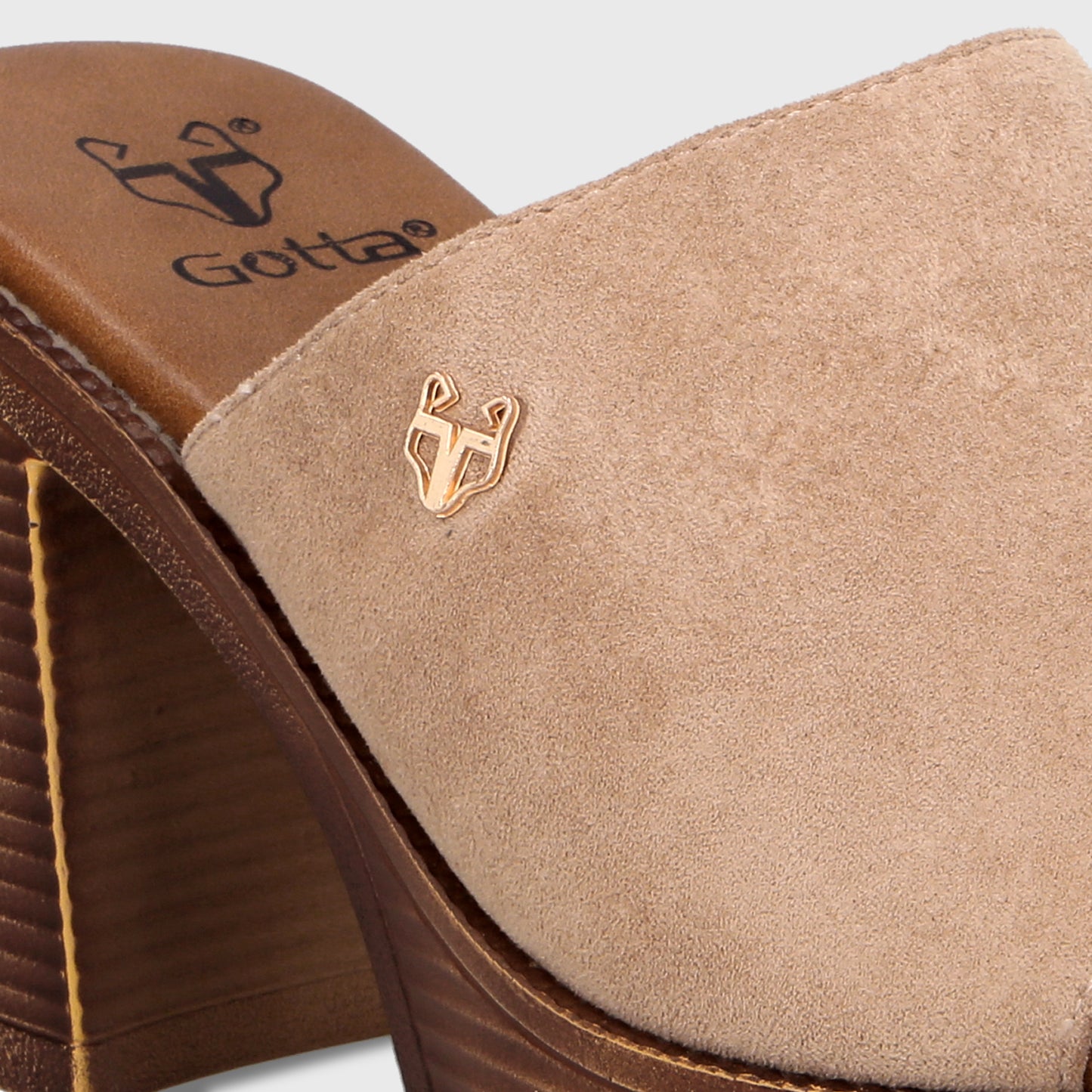 Sandalia Taco Beige Mujer 65920