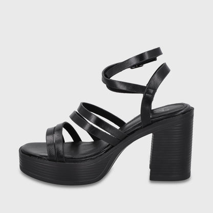 Sandalia Taco Negra Mujer 65921