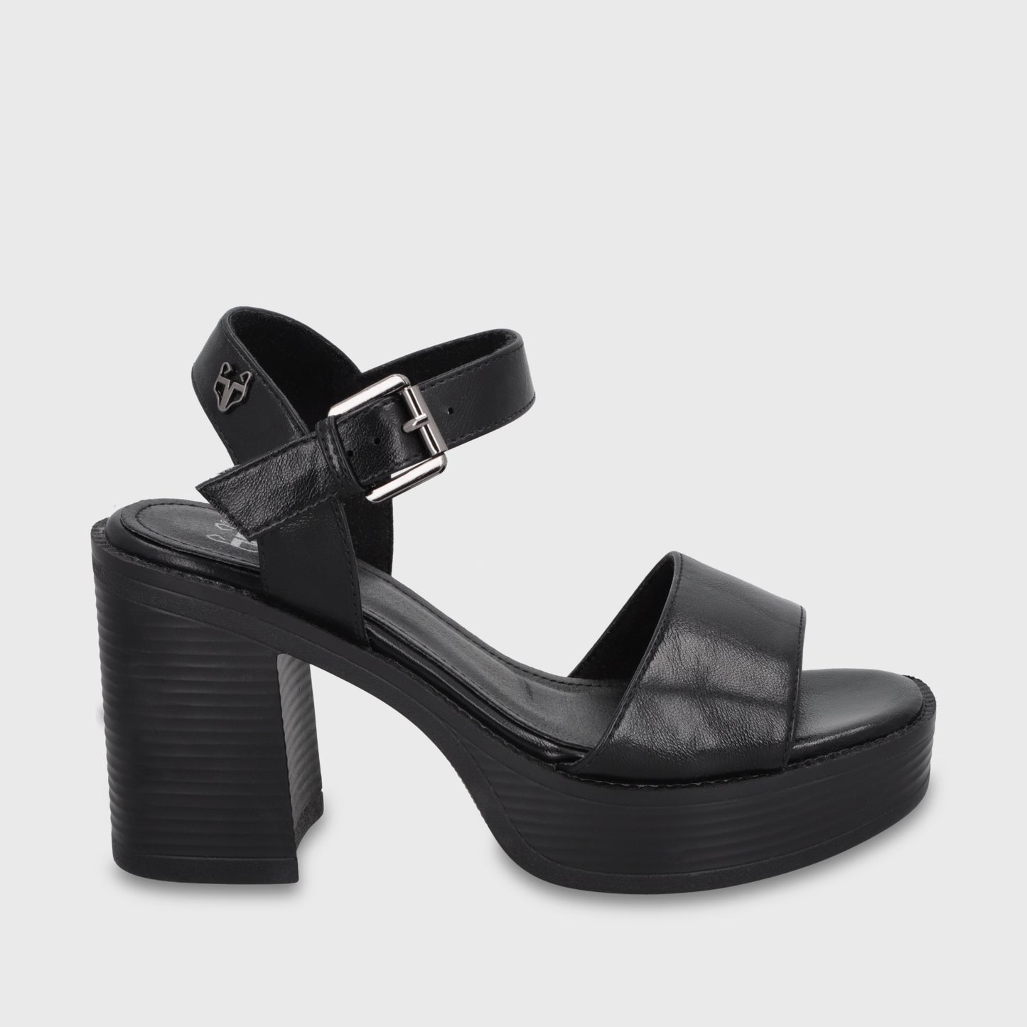 Sandalia Taco Negra Mujer 65922