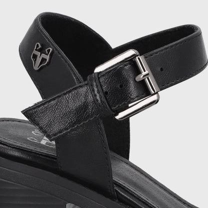 Sandalia Taco Negra Mujer 65922
