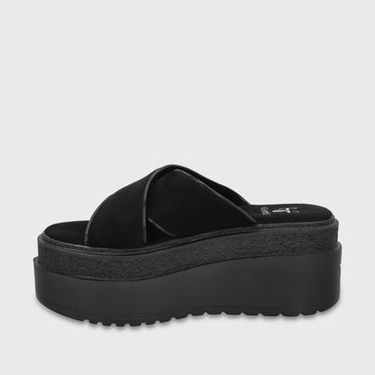 Sandalia Plataforma Negra Mujer 65930