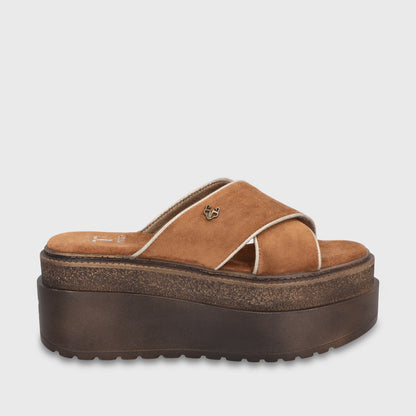 Sandalia Plataforma Beige Mujer 65930