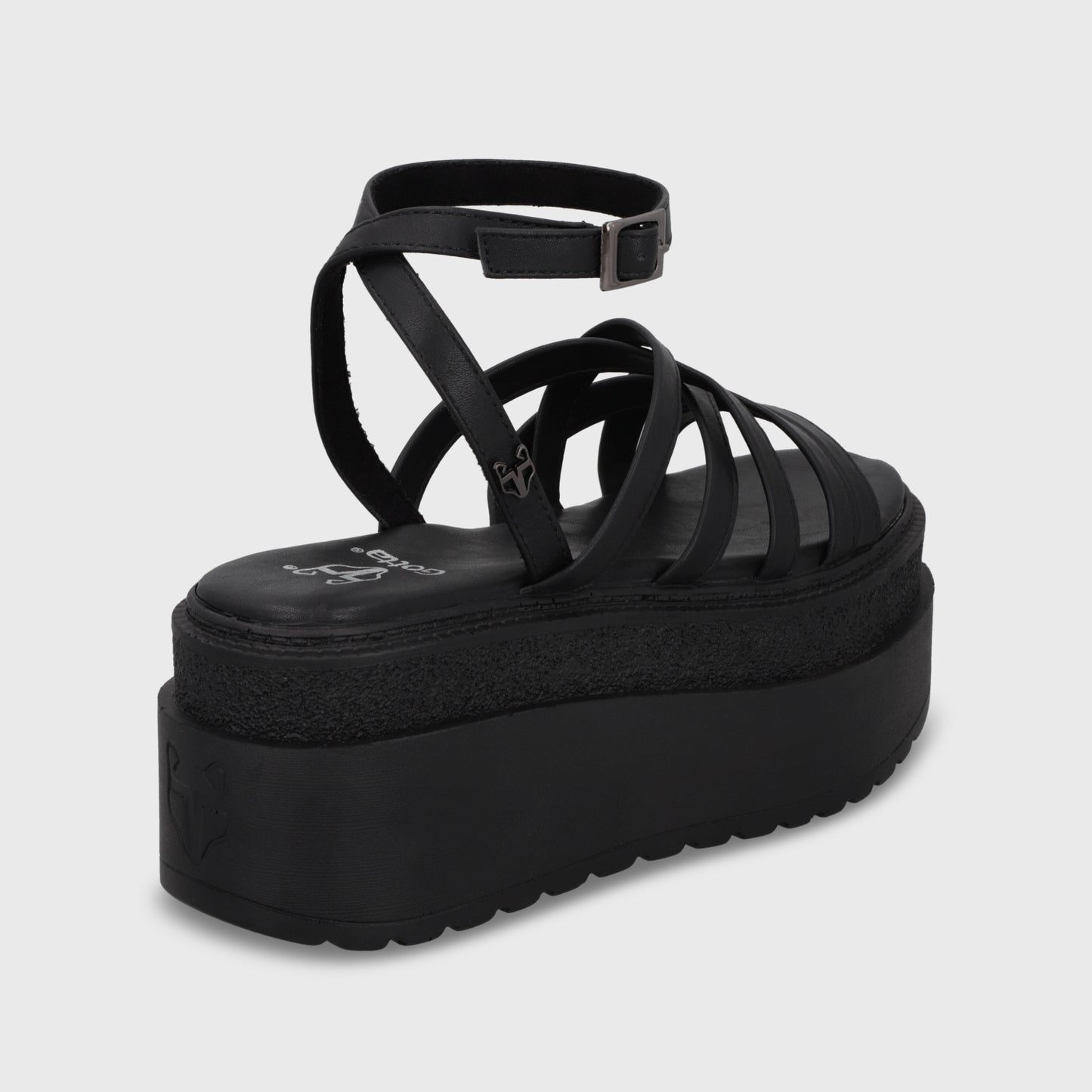 Sandalia Plataforma Negro Mujer 65931