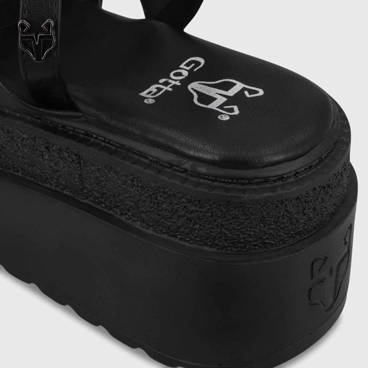 Sandalia Plataforma Negro Mujer 65931