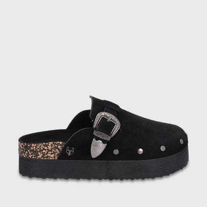 Zueco Plataforma Negro Mujer 65950