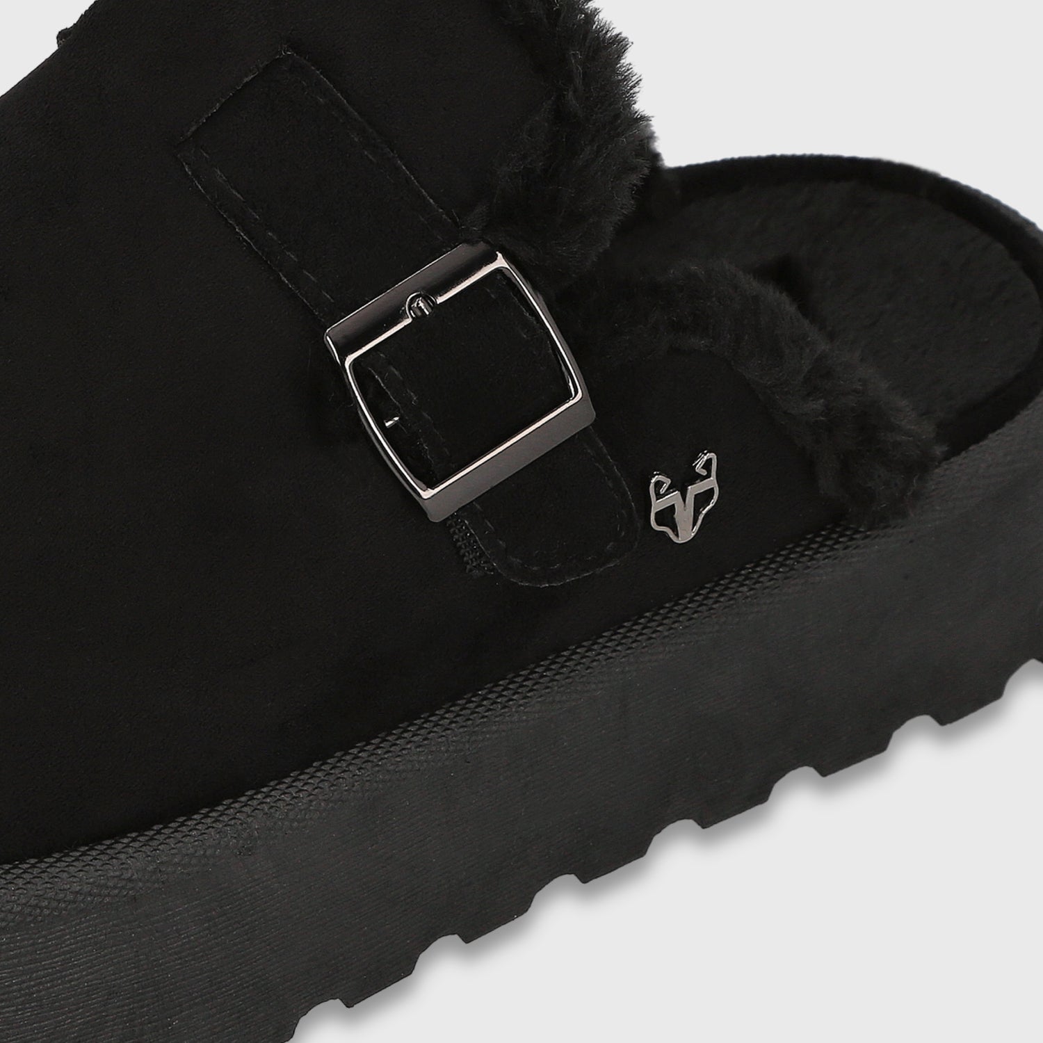 Zueco Plataforma Negro Mujer 68080