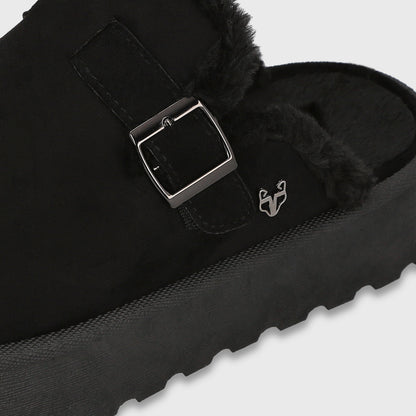 Zueco Plataforma Negro Mujer 68080