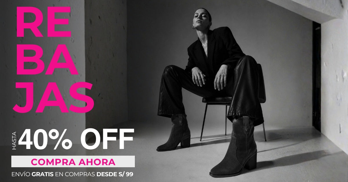 Banner de rebajas de invierno Gotta Perú con hasta 40% OFF en botas, botines y zapatillas para mujer, con envío gratis en compras desde S/99.