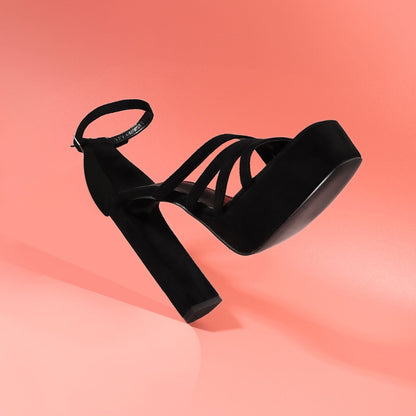 Sandalia Negra Taco Mujer 86131 - Gotta Perú