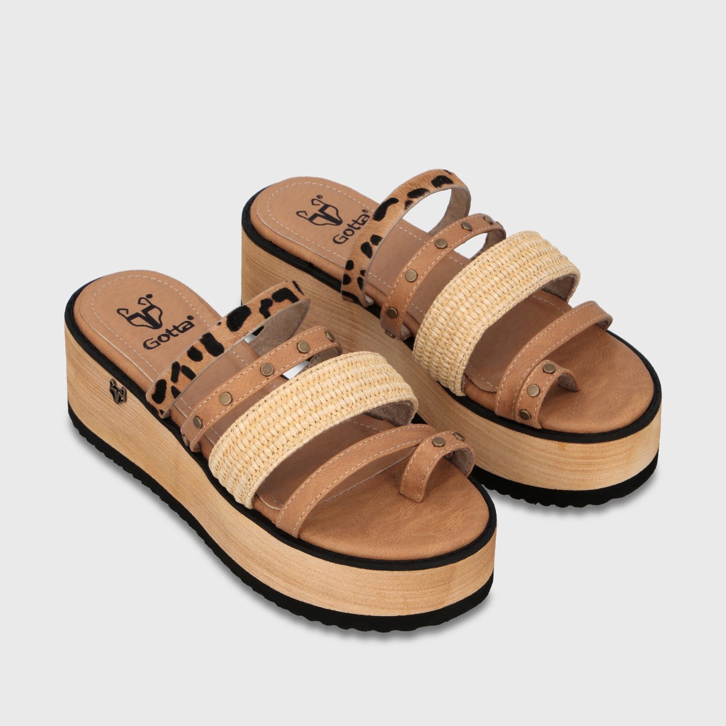 Sandalia Plataforma Beige Mujer 15617 - Gotta Perú