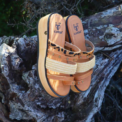 Sandalia Plataforma Beige Mujer 15617 - Gotta Perú