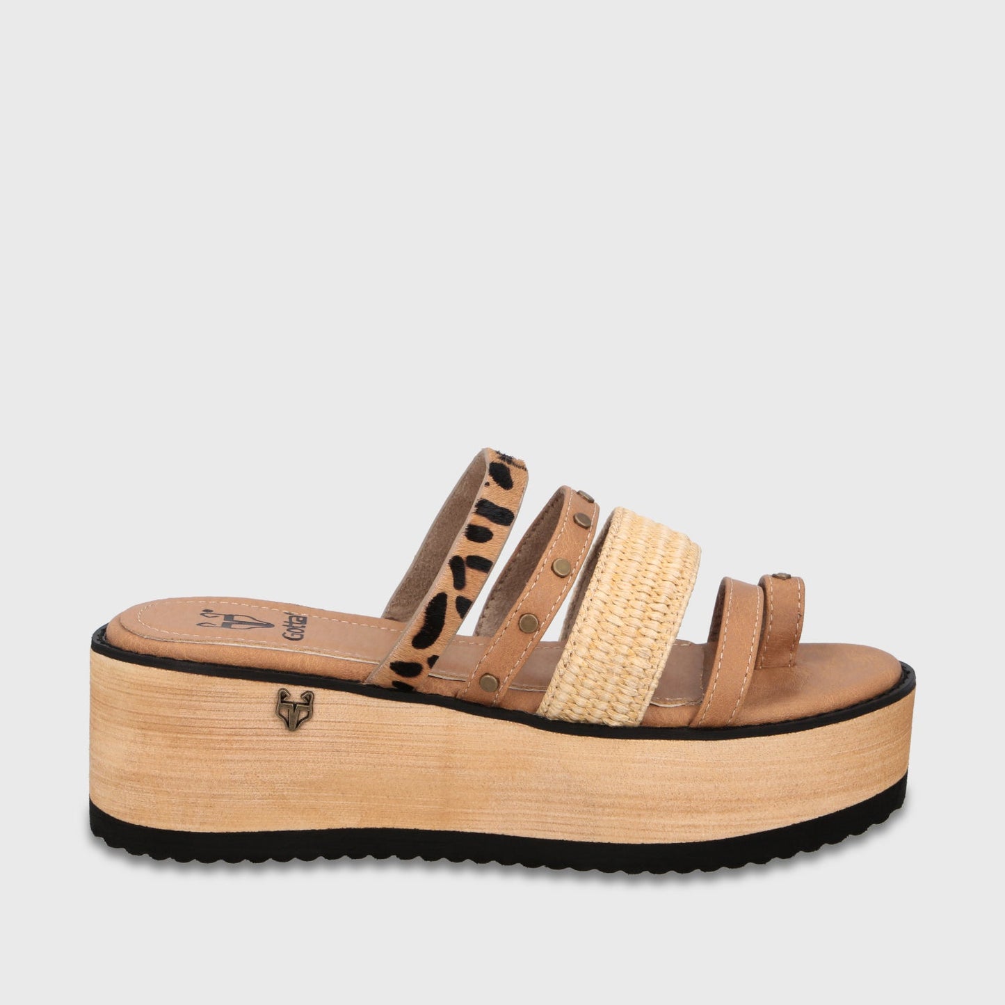 Sandalia Plataforma Beige Mujer 15617 - Gotta Perú