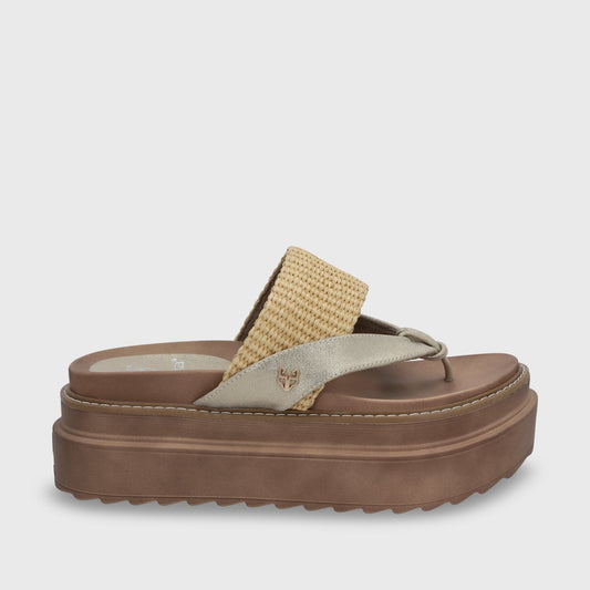 Sandalia Plataforma Beige Mujer 25234 - Gotta Perú