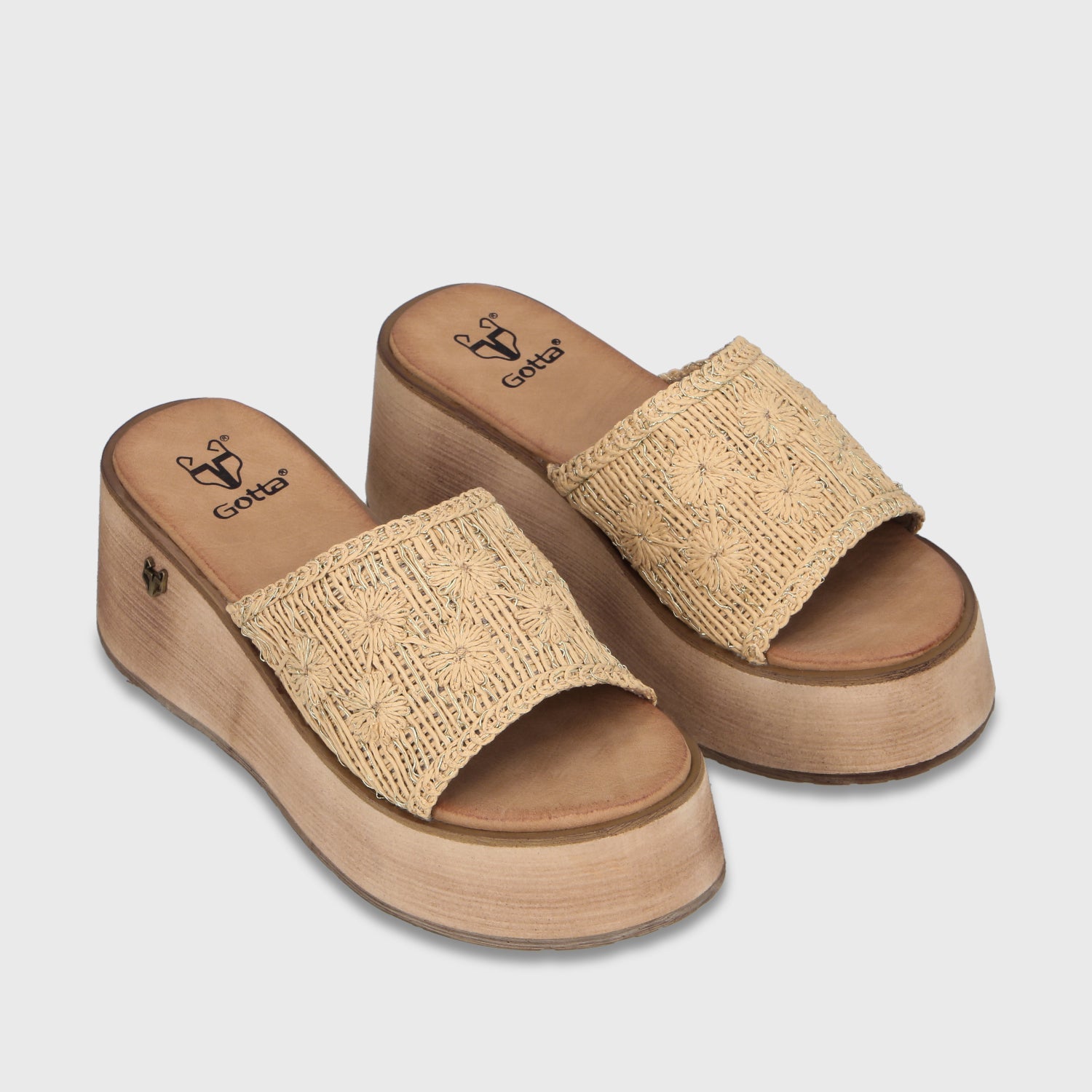 Sandalia Plataforma Beige Mujer 45843 - Gotta Perú