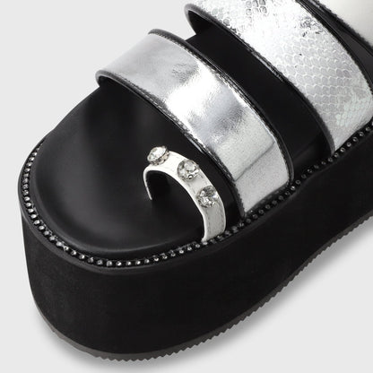 Sandalia Plataforma Blanca Mujer 15662 - Gotta Perú