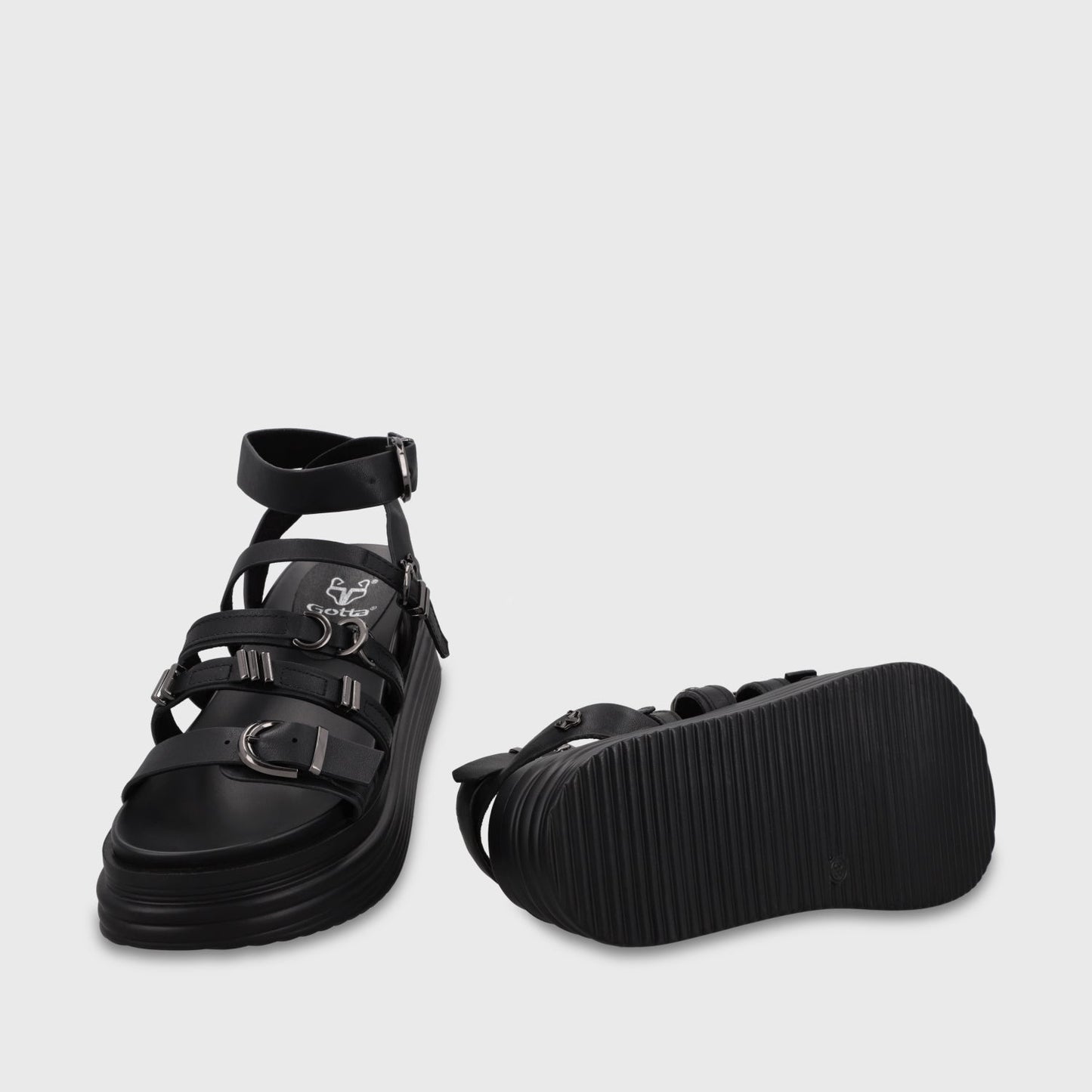 Sandalia Plataforma Negra Mujer 1571C - Gotta Perú