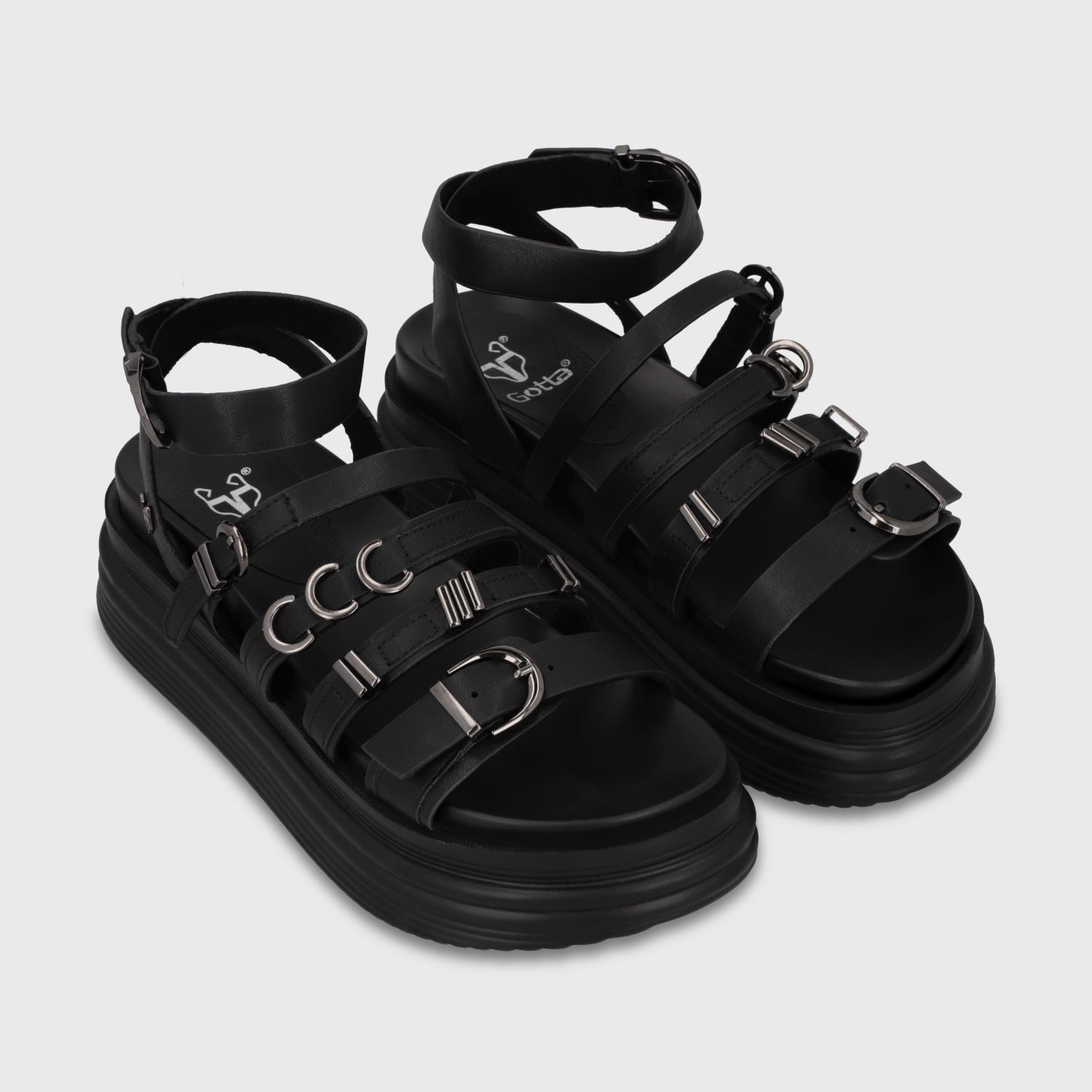 Sandalia Plataforma Negra Mujer 1571C - Gotta Perú