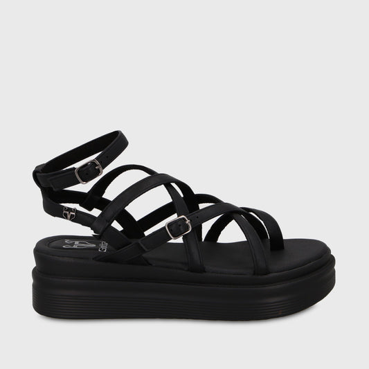 Sandalia Plataforma Negra Mujer 43017 - Gotta Perú