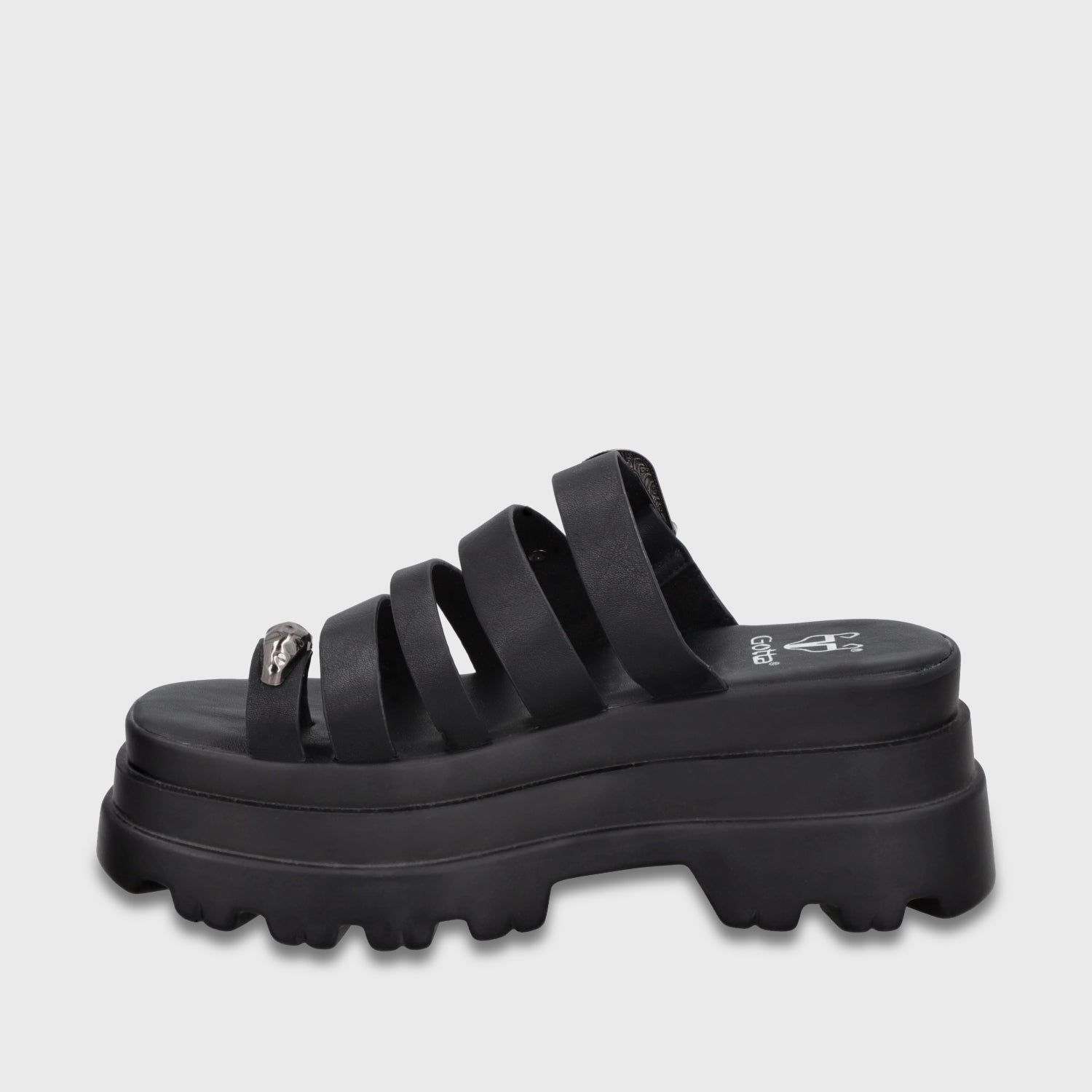 Sandalia Plataforma Negra Mujer 45732 - Gotta Perú