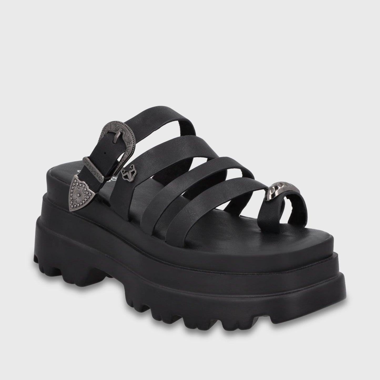 Sandalia Plataforma Negra Mujer 45732 - Gotta Perú