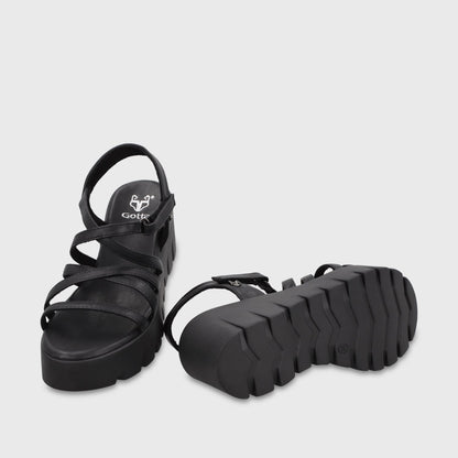 Sandalia Plataforma Negra Mujer 65940 - Gotta Perú