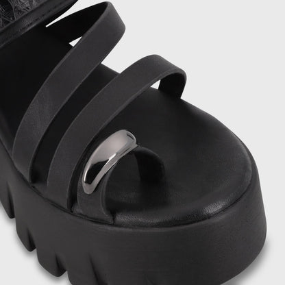 Sandalia Plataforma Negra Mujer 65941 - Gotta Perú