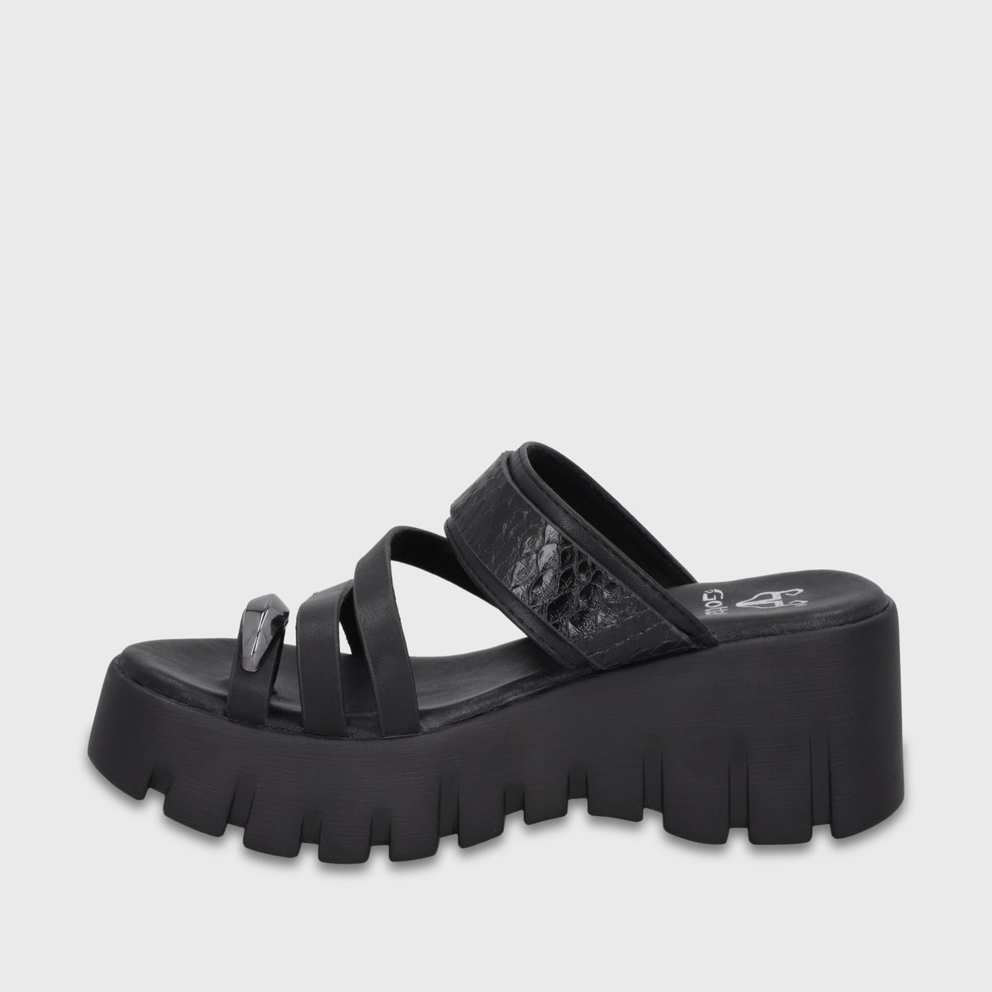 Sandalia Plataforma Negra Mujer 65941 - Gotta Perú