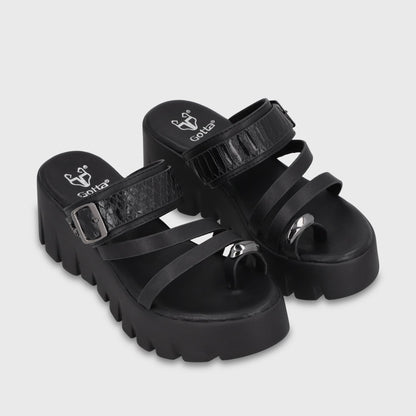 Sandalia Plataforma Negra Mujer 65941 - Gotta Perú