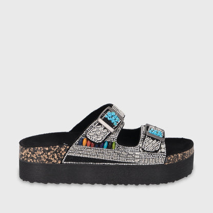 Sandalia Plataforma Negra Mujer 65952 - Gotta Perú