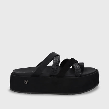 Sandalia Plataforma Negro Mujer 55940 - Gotta Perú