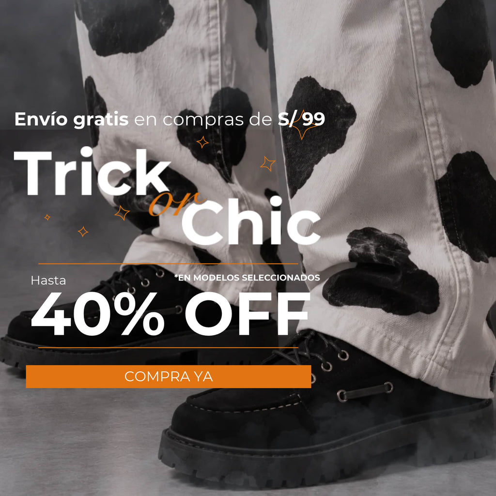 Campaña Trick or Chic de Gotta Perú con zapatos negros de plataforma para mujer, hasta 40% OFF en modelos seleccionados y envío gratis desde S/99.
