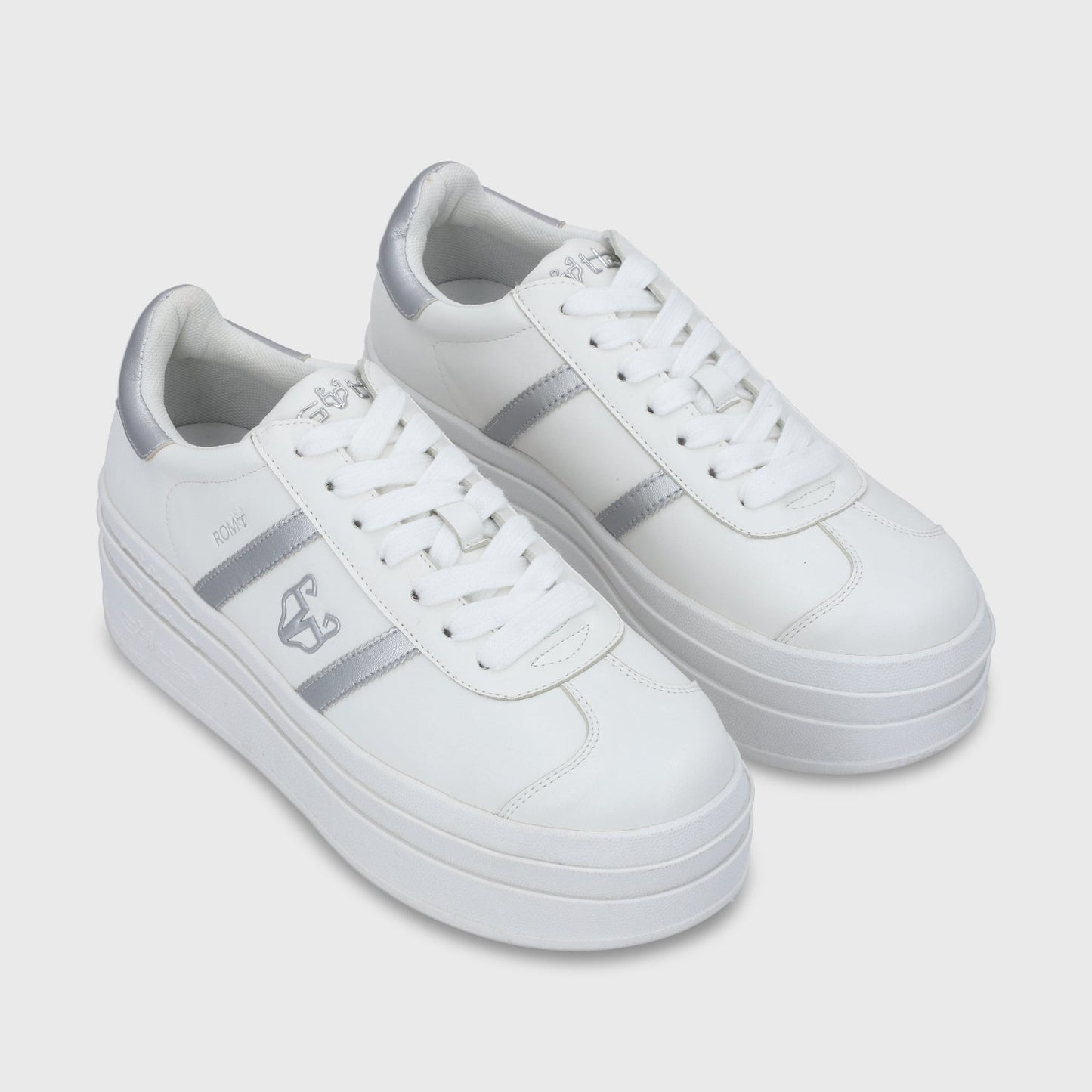 Zapatilla Plataforma Plateada Mujer 53750