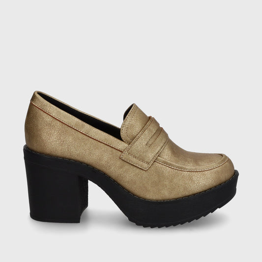 Zapato Taco Dorado Mujer 13503 - Gotta Perú