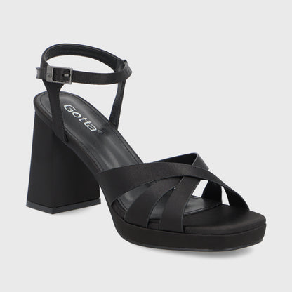 Sandalia Taco Negra  Mujer 45902