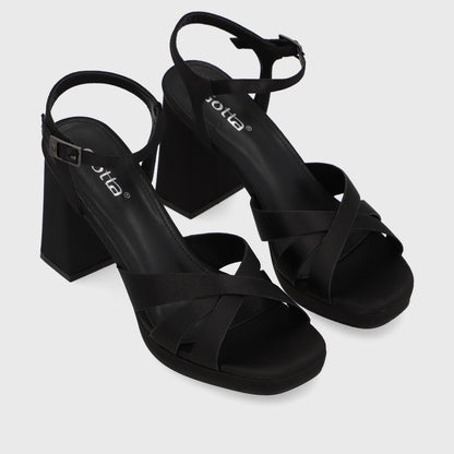 Sandalia Taco Negra  Mujer 45902