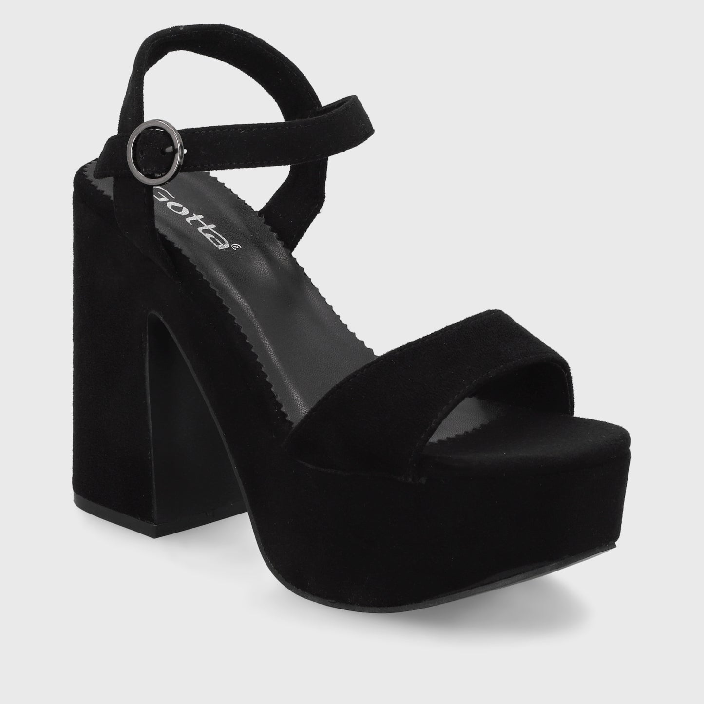 Sandalia Taco Negra  Mujer 45910